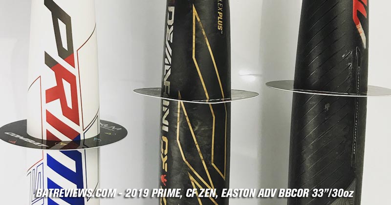 2019 BBCOR Bat Barrel Profiles ZEN, PRIME, ADV